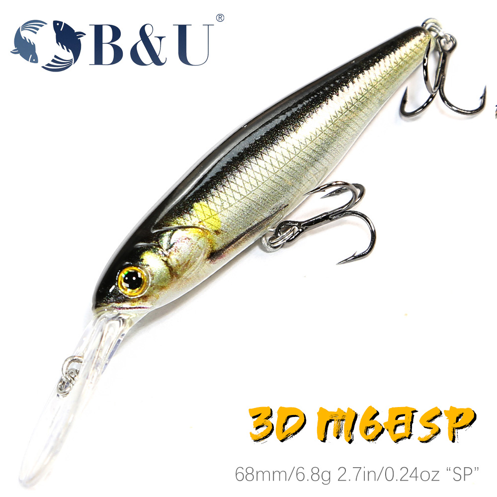 B & U 3D 프린팅 샤드, 미노우 서스펜션 인공 낚 - Fishing Lure Jerkbait 리뷰 및 가격