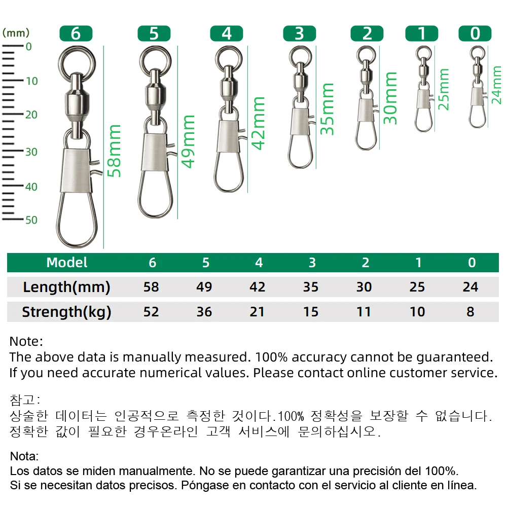 DNDYUJU 50개입 낚시 스위블 볼 베어링 인터록  - Fishing Lure Accessories 리뷰 및 가격